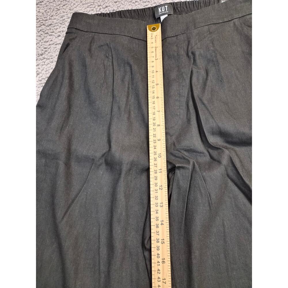 NWT KUT Linen Pants Women's Size M Black Wide Leg High Rise Trouser (1355) - Picture 5 of 13